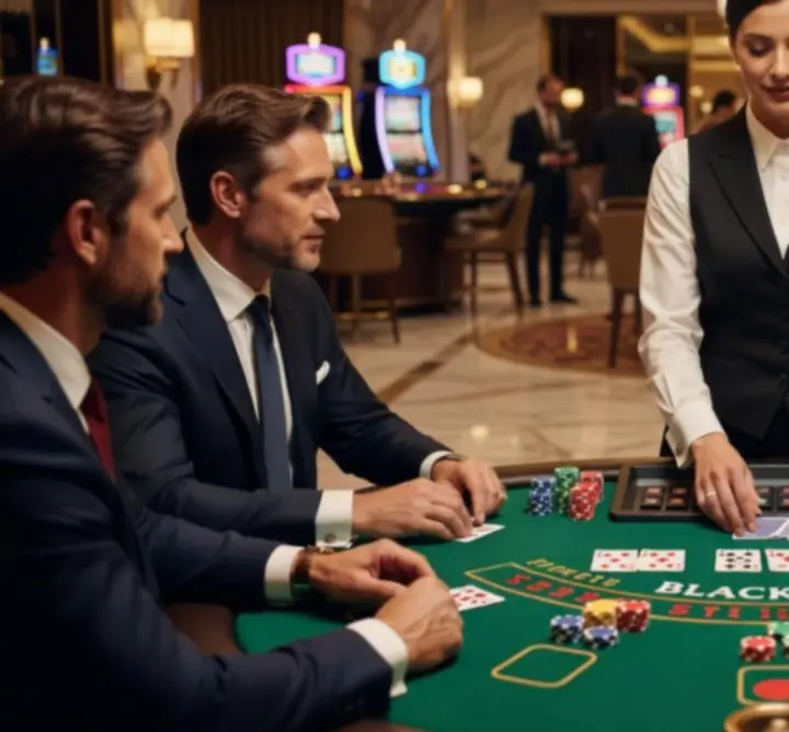 Stół blackjack w trakcie eventu kasynowego zorganizowanego przez MoodSpark.click