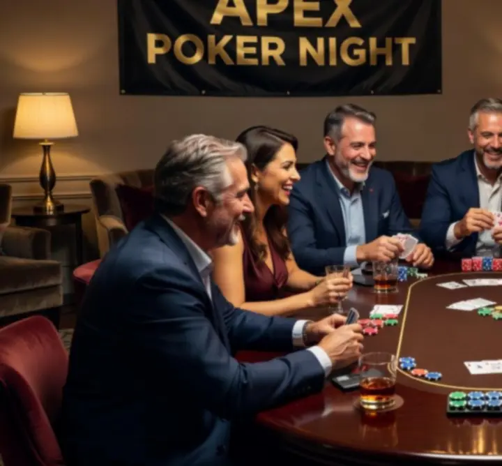Goście bawiący się podczas wieczoru pokerowego organizowanego przez MoodSpark.click